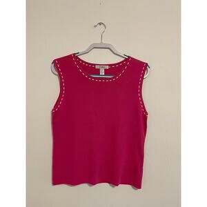 Carducci Women's Sleeveless Hot Pink SZ XL Shell With White Stitching